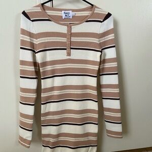 Striped Long Sleeve Henley Dress